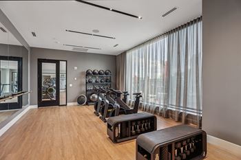 Yoga and spin studio with fitness on demand group fitness classes